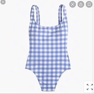 J.Crew blue gingham one piece swim suit